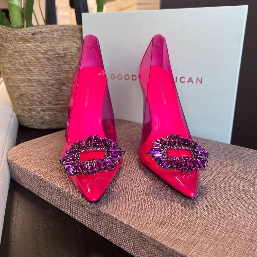 Good American CINDER-F*CKING-RELLA Hot Pink PUMP SIZE 7.5 - Picture 6 of 6